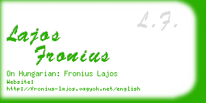 lajos fronius business card